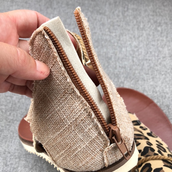NWOT! - Leopard Print Zip Back Thong Sandals - Picture 5 of 8